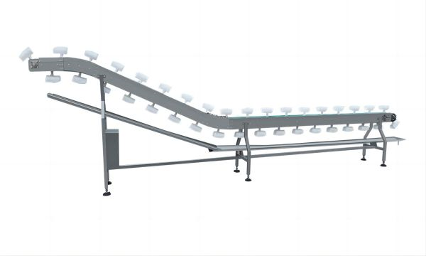 Open End Type Conveyor for Strip Shaped Foods